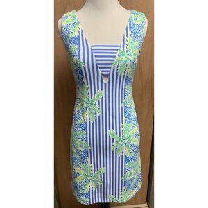 Lilly Pulitzer XXS Blue Floral And Striped Dress